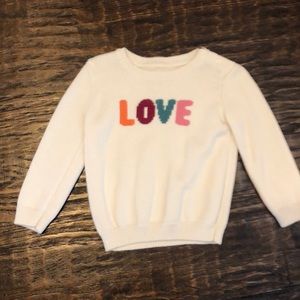 Gymboree LOVE sweater - NWOT